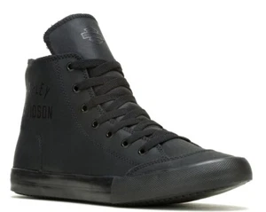 Harley-Davidson Men's Nathan High-Top Black or White Leather Sneakers, D93900 - Picture 1 of 8