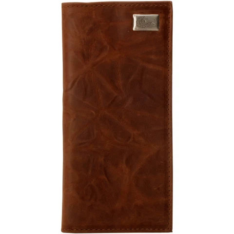 Kansas Jayhawks Leather Secretary Wallet with Concho - Brown Cover
