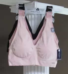 NAUTICA 3 SOFT LOUNGE BRA'S Removable Pads Beige, Dark Blush & Black 1X NWT $54 - Picture 1 of 5