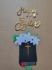 Bible Book with Cross & Lily Happy Easter Cardstock die cuts scrapbook cards 