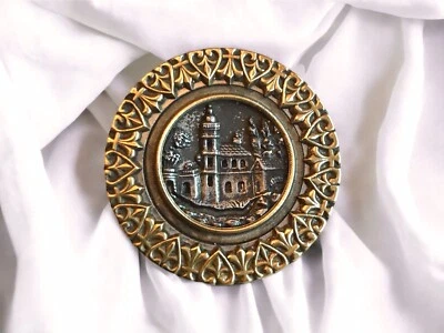 Vintage Victorian Antique Brass Picture Button Italian Villa - Image 1 of 4