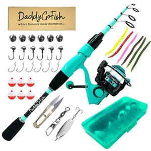 DaddyGoFish Spinning Fishing Rod and Reel Combo Set with Tackle Box  - Picture 1 of 28