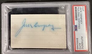 Jack Dempsey Signed Index Card Cut Boxing Glove Champion Autograph HOF PSA/DNA