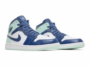 Jordan Retro 1 Mid "Blue Mint" Mens 554724-413 & GS 554725-413 - FAST Ship - DS - Picture 1 of 5