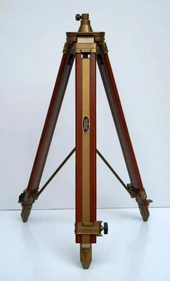 Antiguo trípode de piso para decoración del hogar soporte de madera para lámpara de pantalla foco Foto 1 de 4