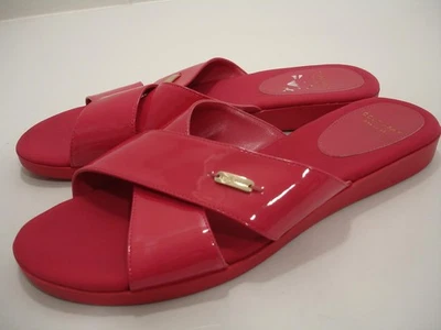 Женские сандалии 8 B M Cole Haan Augusta розовые фуксия плоские без шнуровки лакированная кожа - Изображение 1 из 4