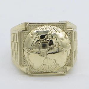Railroad Design World Signet Ring Solid Real 10K Yellow Gold All Sizes - Picture 1 of 5