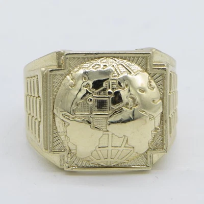 Railroad Design World Signet Ring Solid Real 10K Yellow Gold All Sizes - Image 1 of 4