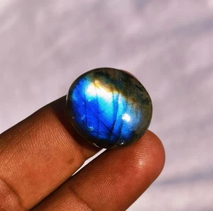 27 Carat Natural Labradorite Multi Fire Round Cabochon Loose Gemstone - Picture 1 of 5