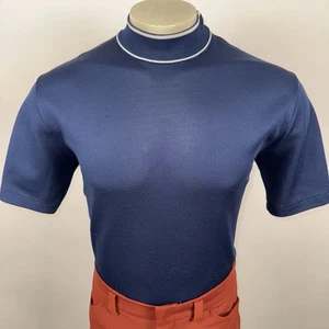 Vintage 60s Jantzen Shirt Mens Large Mock Neck Polyester Stretch Disco MCM Mod - Picture 1 of 15