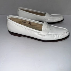 SAS Tripad Comfort Womens Sz 10.5 Wink White Leathe Penny Loafers Slip On Shoes - Picture 1 of 9
