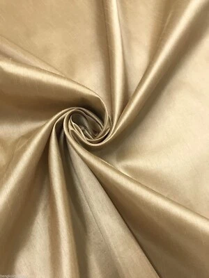 JASMINE GOLD FAUX SILK DUPIONI FABRIC DRAPE WEDDING BRIDESMAID DRESS DECOR - Image 1 of 4