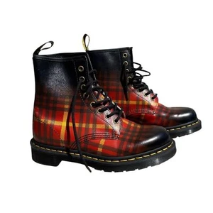 Dr Martens 1460 Tartan McMarten Black Backhand Straw Grain US Womens Size 7 - Picture 1 of 11
