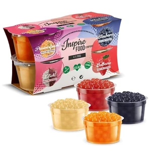 INSPIRE FOOD Bubble Tea Perlen Set - 4er-Pack Popping Boba Fruchtperlen | Erd... - Bild 1 von 2