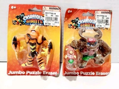 Skylanders Giants Figures Lot of 2 Jumbo Puzzle Erasers Swarm and Tree Rex - Image 1 of 4