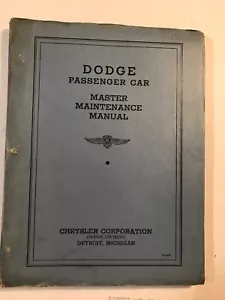 Original 1935 Dodge Passenger Car Master Maintenance Manual Softcover - Imagen 1 de 5