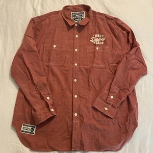Walt Disney World Authentic Quality Button Up Long Sleeve Shirt Heather Red XXL - Bild 1 von 7