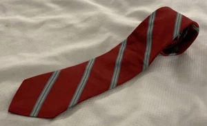 Vintage Abercrombie Fitch Striped Mens Tie Red All Silk Made in USA 56.5x3 - Picture 1 of 4