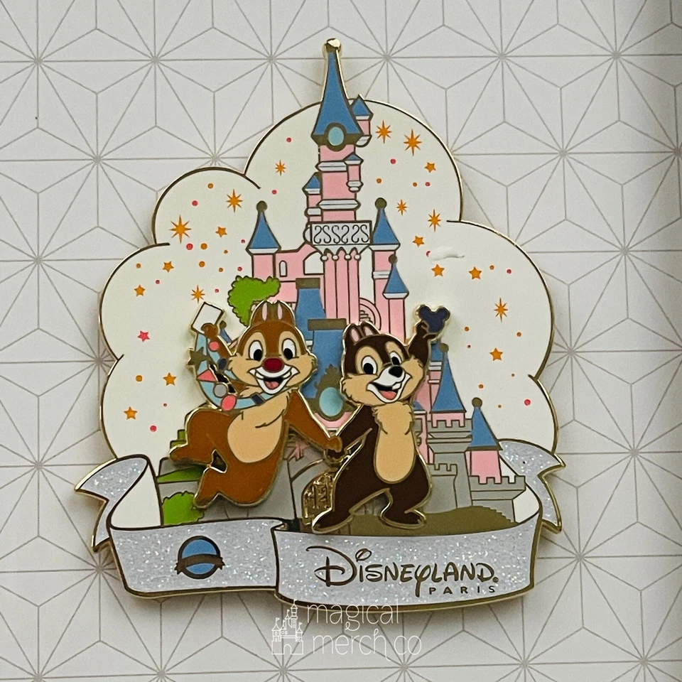 Prendedor Disney 20th Global Partners Frame Disneyland Resort Paris Chip Dale LE 250 Foto 1 de 1