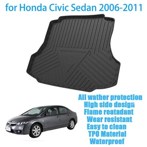 Car Rear Trunk Cargo Liner Floor Mat for Honda Civic Sedan 2006-2011 - Picture 1 of 13