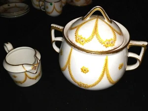 ROVINA-EPINAL Crémier/ sucrier  en Porcelaine  JS Jean Schmitt  guirlande - Imagen 1 de 10