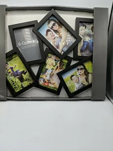 Black Collage Style 6 Opening Picture Frame 5- 4"X6" 1- 6"X4" (15.2cm10.2cm) - Picture 1 of 6