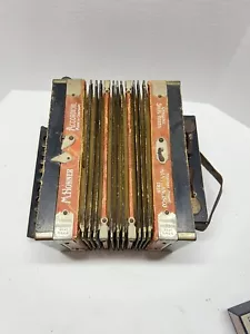 Antikes M. HOHNER Akkordeon 1915 Stahl höchste Auszeichnung Schilf DEUTSCHLAND San Francisco - Bild 1 von 14