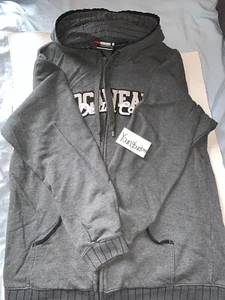 Roca Wear Vintage Mens Zip Up Grey SZ L Hooded Jacket Streetwear Hip Hop - Picture 1 of 6