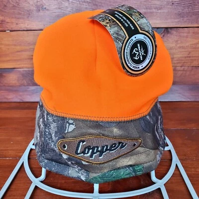 Realtree Camouflage Orange Beanie Hat Adult Polyester Xtra Green Copper - Image 1 of 4