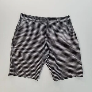 Adidas Shorts Mens 36 Black Chino Checkered Casual Mens - Picture 1 of 10