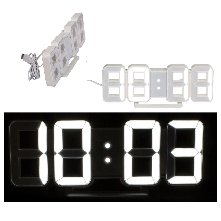 LED Digitaluhr mit Datum & Temperaturanzeige Lichtsensor USB Wecker Digital NEU - Bild 1 von 1