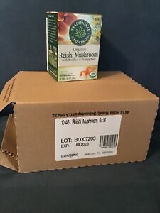 Traditional Medicinals Organic Reishi Mushroom Tea Rooibos & Orange Peel case 6