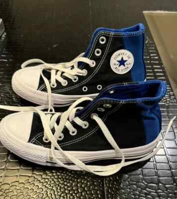 Zapatillas deportivas Chuck Taylor All Star Converse para niños talla 3,5 negras, azules y blancas Foto 1 de 3