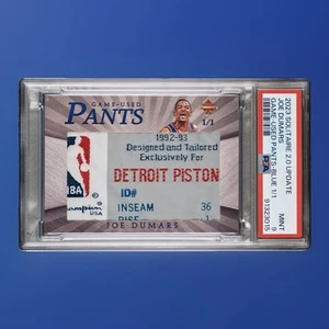 JOE DUMARS 1/1 GAME USED Patch PSA 9 NBA Logoman Laundry Tag 1992 1993 Solitaire - Picture 1 of 3