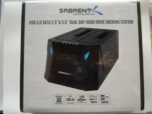 Sabrent EC-HD2B USB 3.0 to SATA 2.5 & 3.5 Dual Bay External Hard Drive Docking - Afbeelding 1 van 4