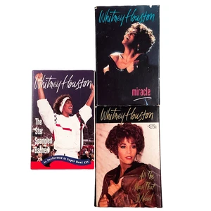 Whitney Houston - Lot of 3 Cassette Tapes - EPs Singles - Miracle Star Spangled - Picture 1 of 4