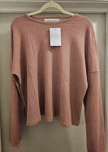 Camiseta para dormir Alexander Del Rossa para mujer manga larga, color malva, talla XL - Imagen 1 de 5