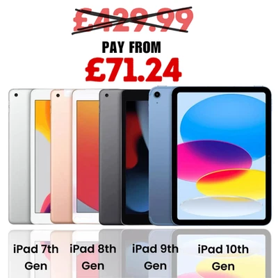 Apple iPad 10th 9th 8th 7th 6th Gen 32GB/64GB/128GB/256GB - Wi-Fi/Cellular Good - Image 1 of 2
