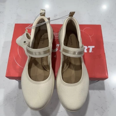 JSport Melody Flats Shoes Womens 7 Cream Lightweight Memory Foam Mary Jane Style - Image 1 of 4