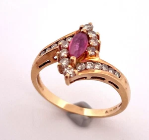 Unheated Sapphire Diamond 14K Gold Ring, Appraisal - Picture 1 of 6