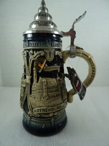 König gedeckter Bierstein LTD Edition 3000 #45 Markusturm Rothenburg Germany 8" - Bild 1 von 13