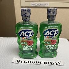 ACT Kids Anticavity Fluoride Rinse Wild Watermelon Mouthwash 2X16.9Oz  Exp:12/26