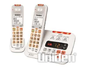 UNIDEN SSE45+1 WHITE SIGHT & SOUND ENHANCED CORDLESS PHONE SYSTEM - Picture 1 of 1