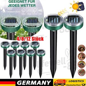 4-12 Solar Wasserdicht Maulwurfschreck Wühlmausschreck Maulwurffalle Abwehr Maus - Bild 1 von 21
