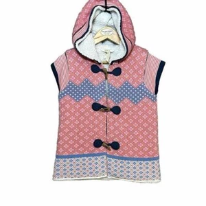 Matilda Jane Warm Hugs Sweater Vest Girls 10 Hood Sherpa Lined Make Believe - Picture 1 of 11