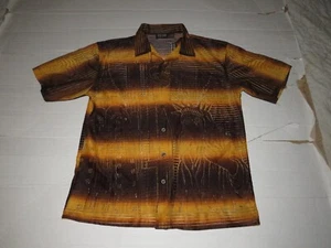 Vintage Billion Bay New York Skyline Twin Towers Button Up Shirt Sz L Streetwear - Picture 1 of 6