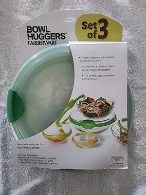 Farberware Bowl Huggers Set De 3 Se Ajusta Grande, Extra Grande y Mediano Ver Fotos Nuevo Foto 1 de 3
