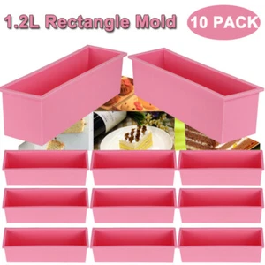 10PCS Bread Cake Mold Silicone Toast Bread Rectangular Toast Dessert Baking Mold - Picture 1 of 13