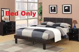 Contemporary Faux Leather 1 Piece Bedroom Full Size Bed Home Furniture