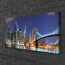 Tulup Canvas print Wall art on 100x50 Image Picture Bridge City Architecture